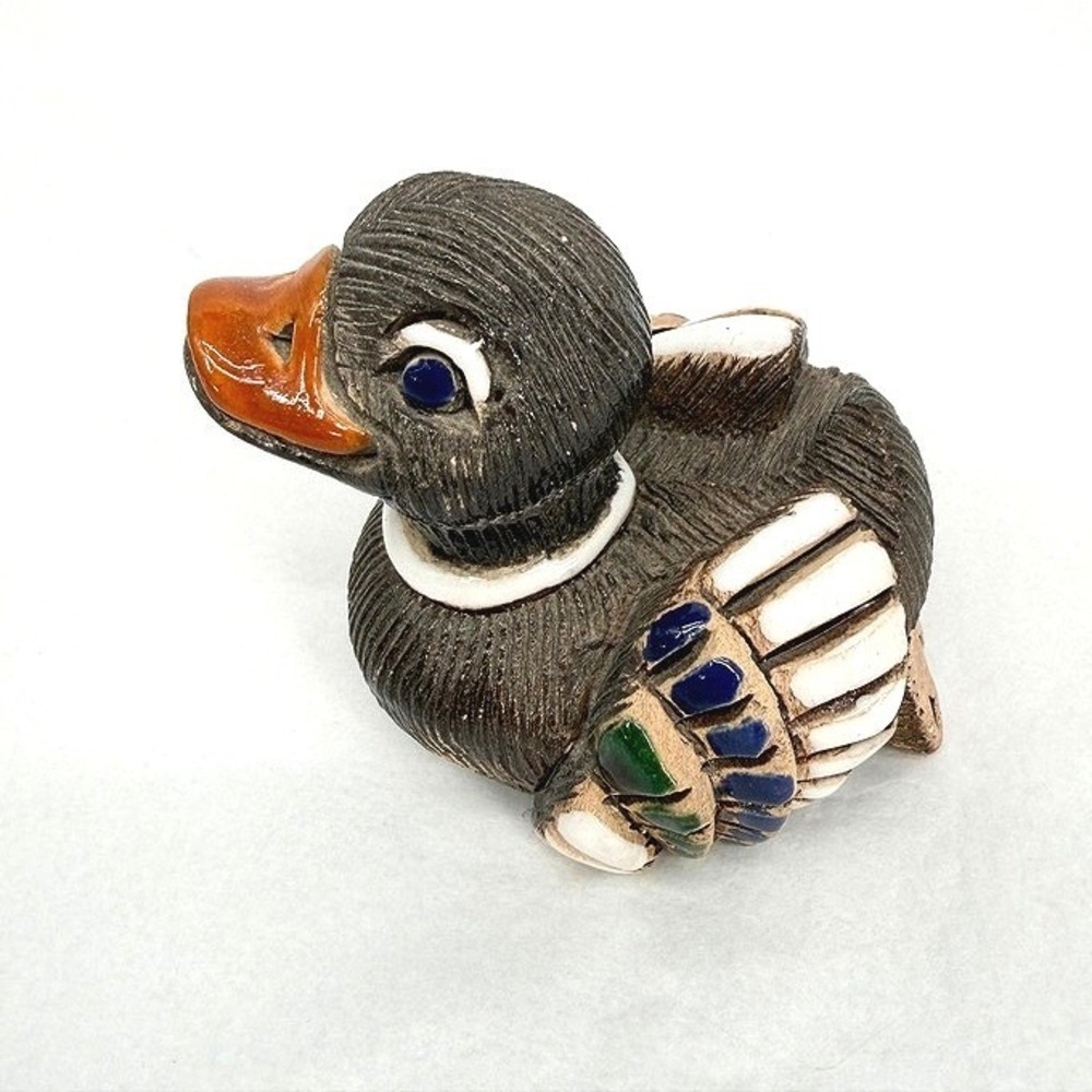 Artesania Rinconada Mallard Duck Figurine Handcrafted Uruguayan Pottery Art